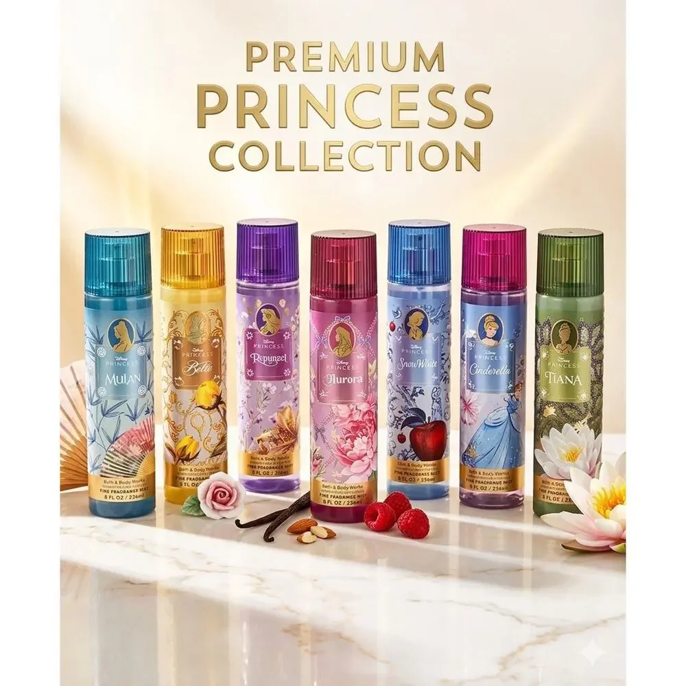 Bath & Body Works Disney Princess Collection Fragrance Mist Complete Set 7Pcs